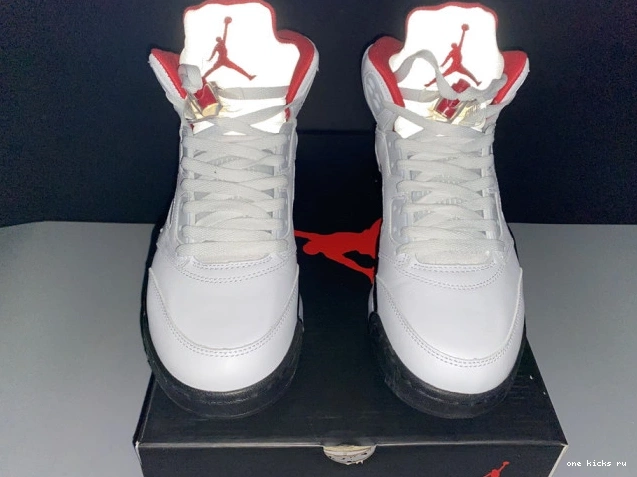 Chep Onekick Silver Jordan Tongue (2020) Retro DA1911-102 Fire Red Air 5 0701